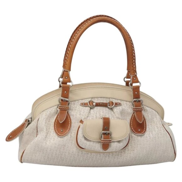 Christian Dior Trotter Canvas Hand Bag Beige Auth - Picture 2 of 16